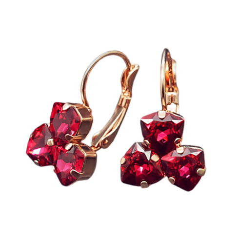 Серьги "Bermudu Trīsstūris III (Scarlet)" с кристаллами Swarovski™